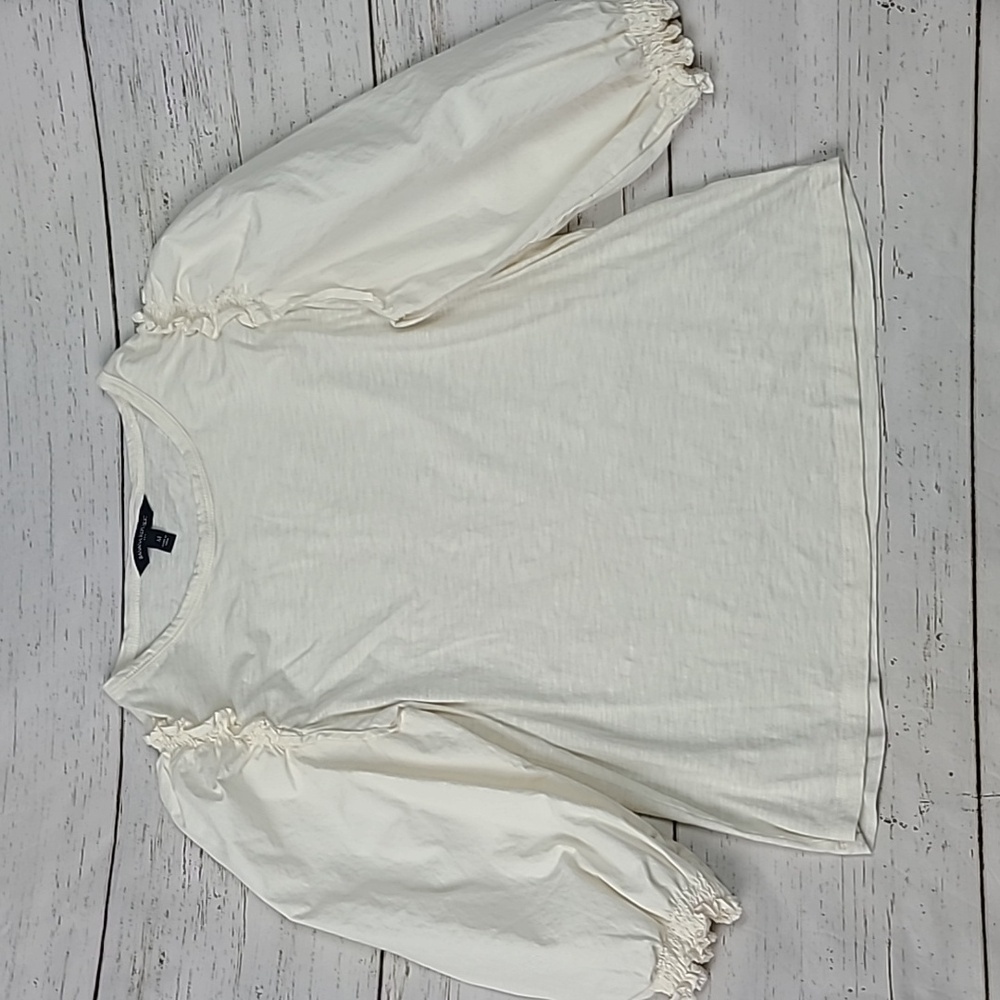 Banana Republic Off White Balloon Long Sleeve Top Size Medium
